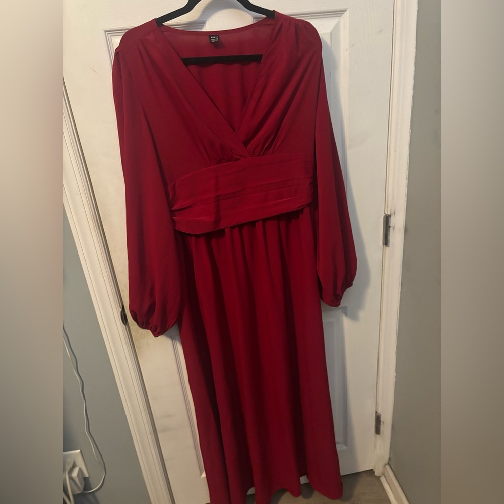SHEIN Red Long Sleeve Dress